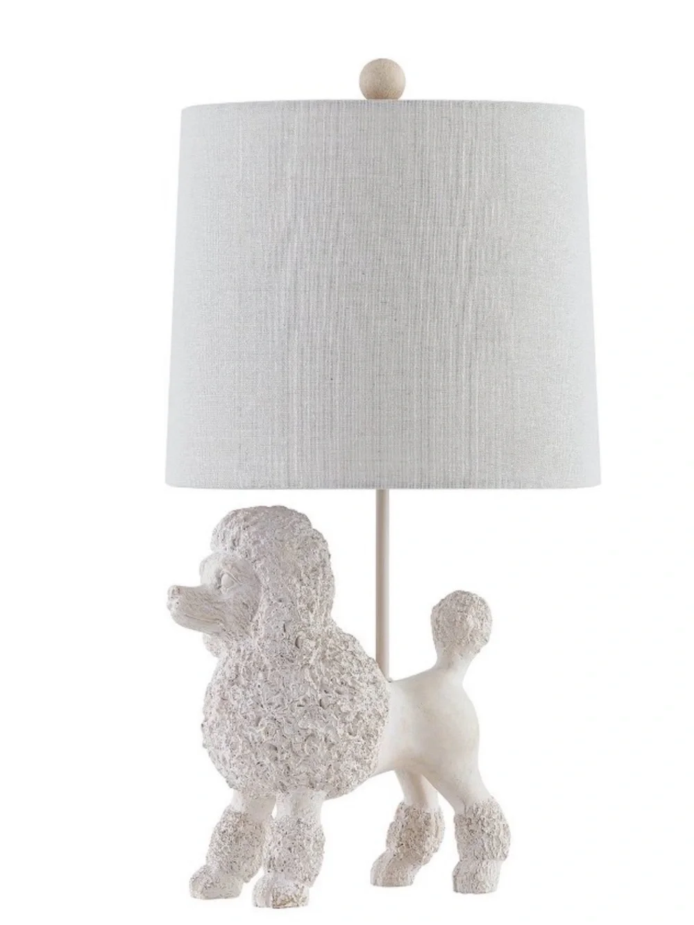 White Poodle Table Lamp - Crestview Collection 22.5” H white resin lamp
